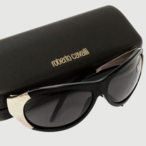 Roberto Cavalli Black and Gold Antigone Sunglasses